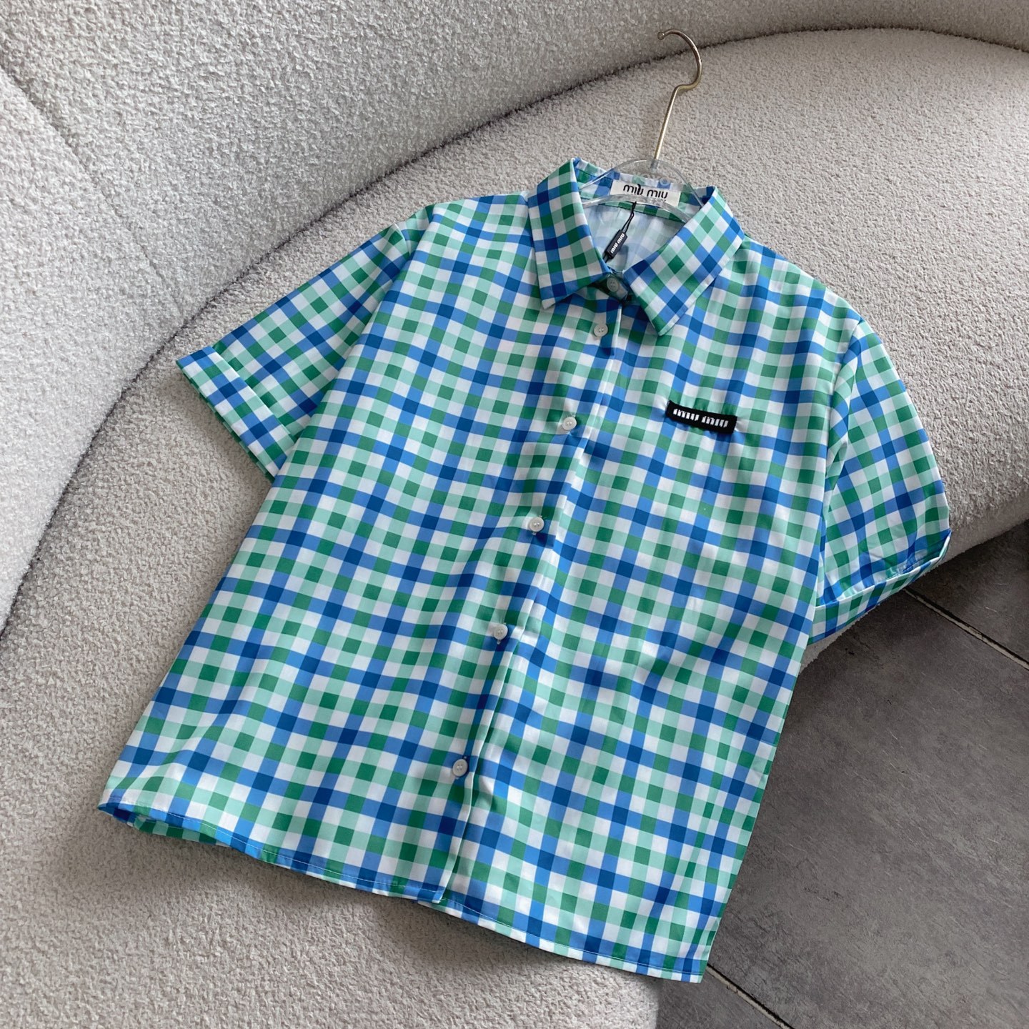 M style Check short-sleeved shirt