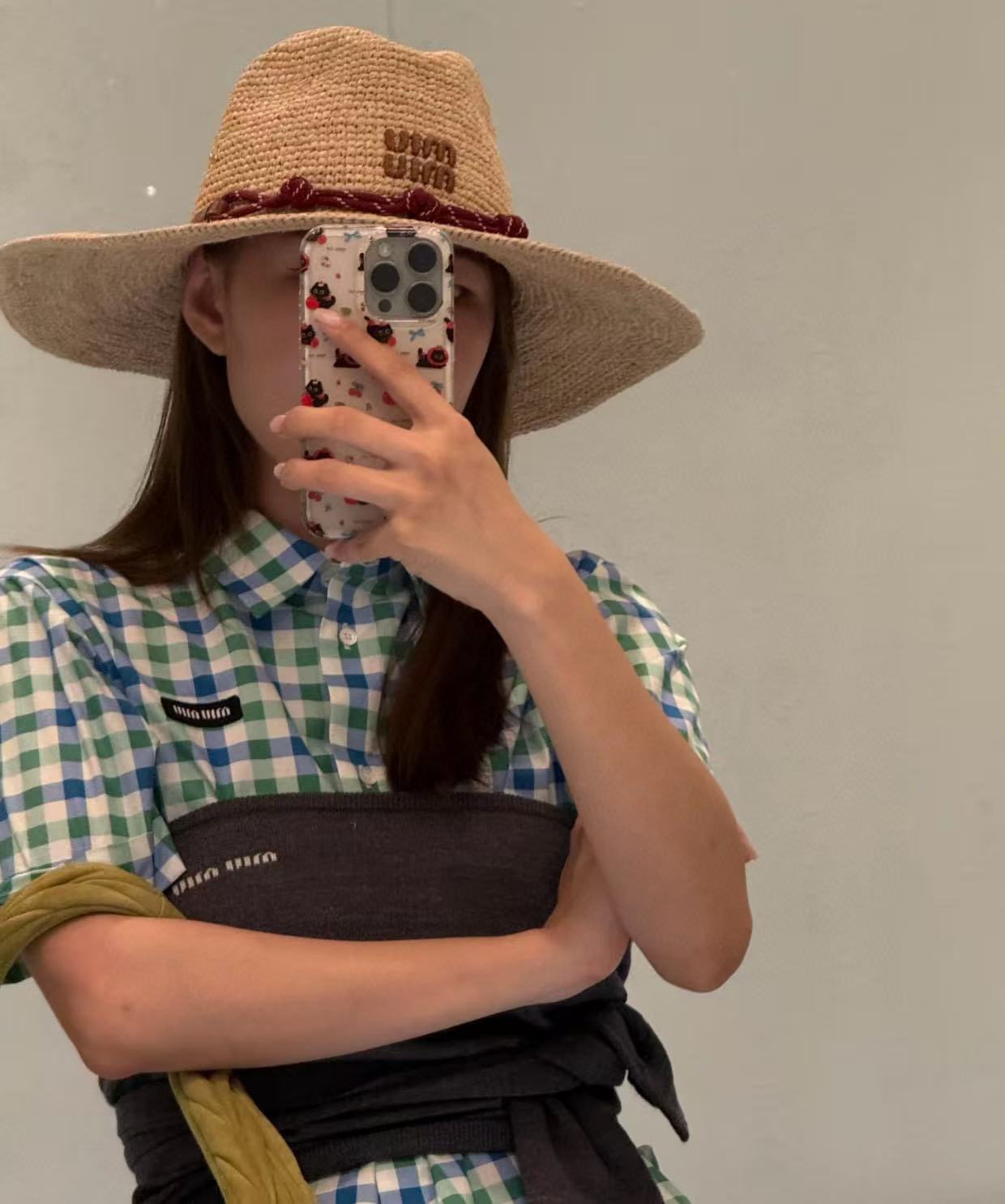 M style Check short-sleeved shirt