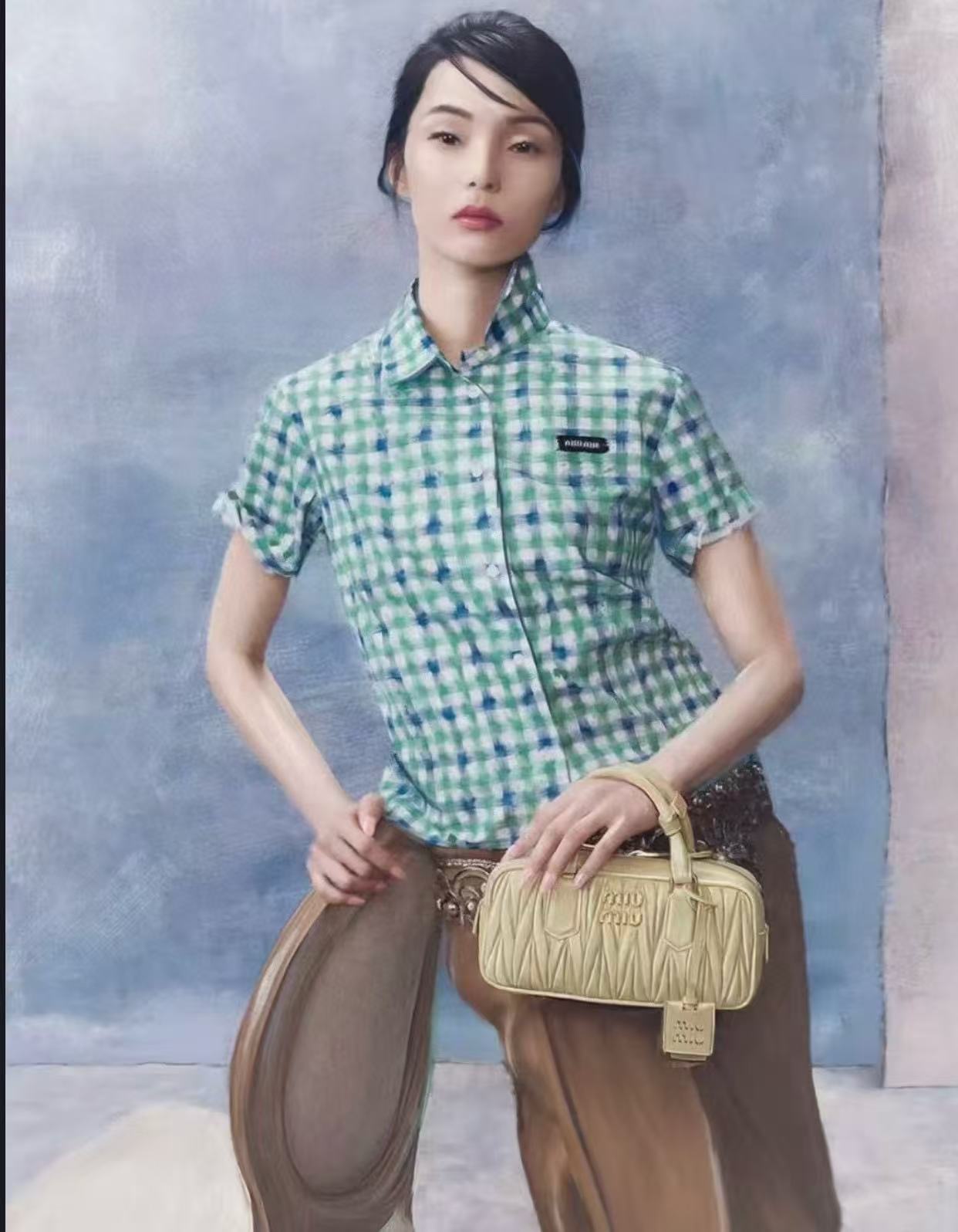 M style Check short-sleeved shirt