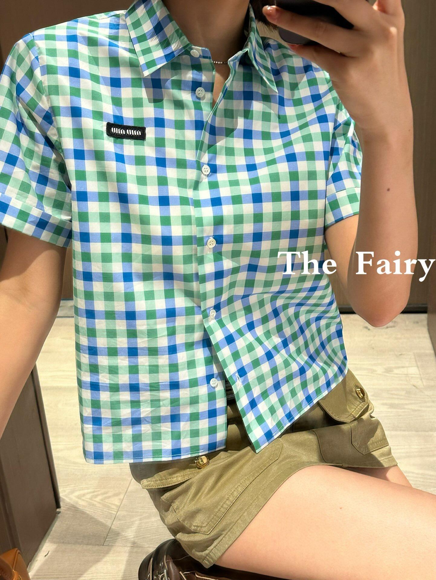 M style Check short-sleeved shirt