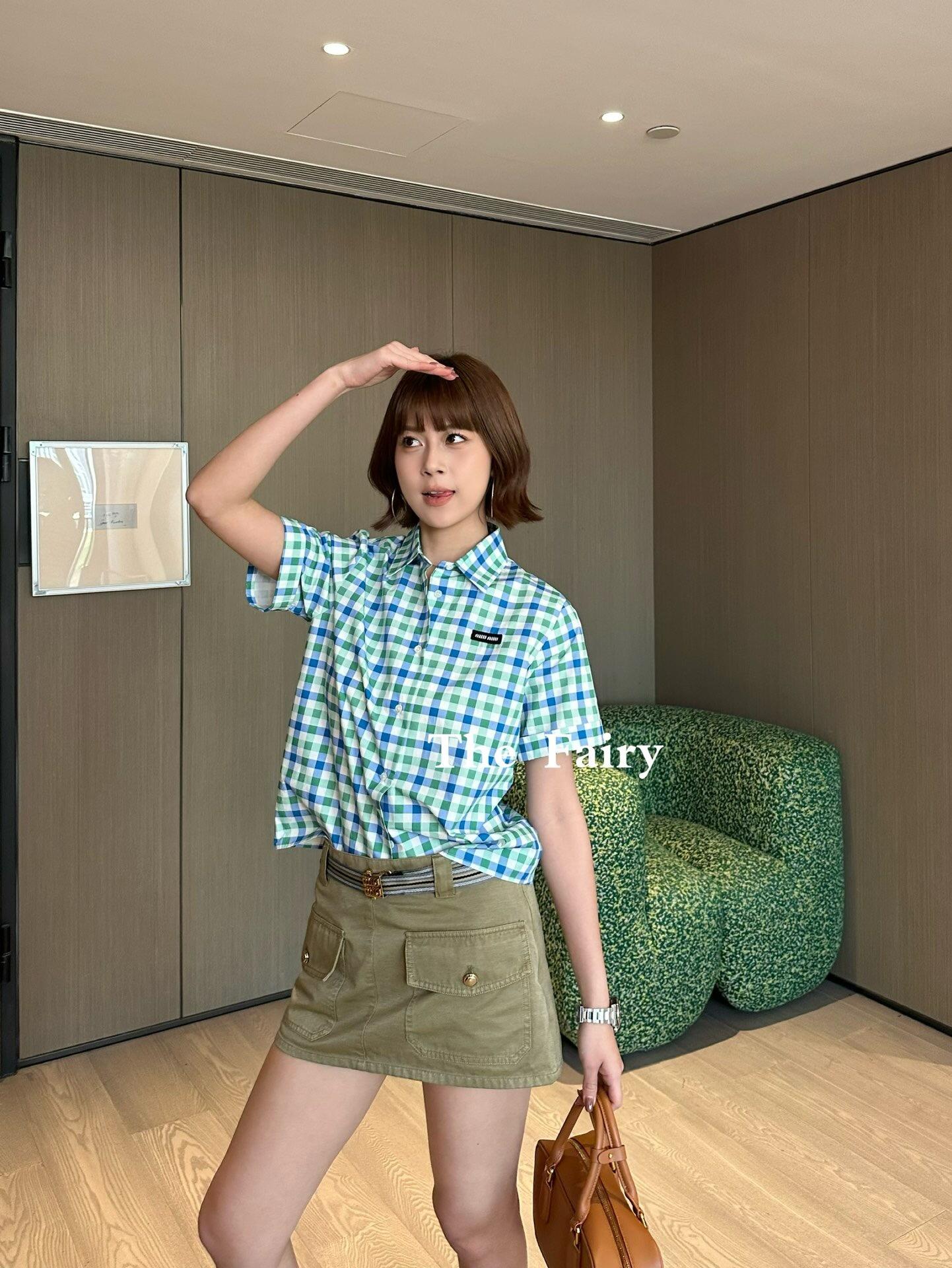 M style Check short-sleeved shirt