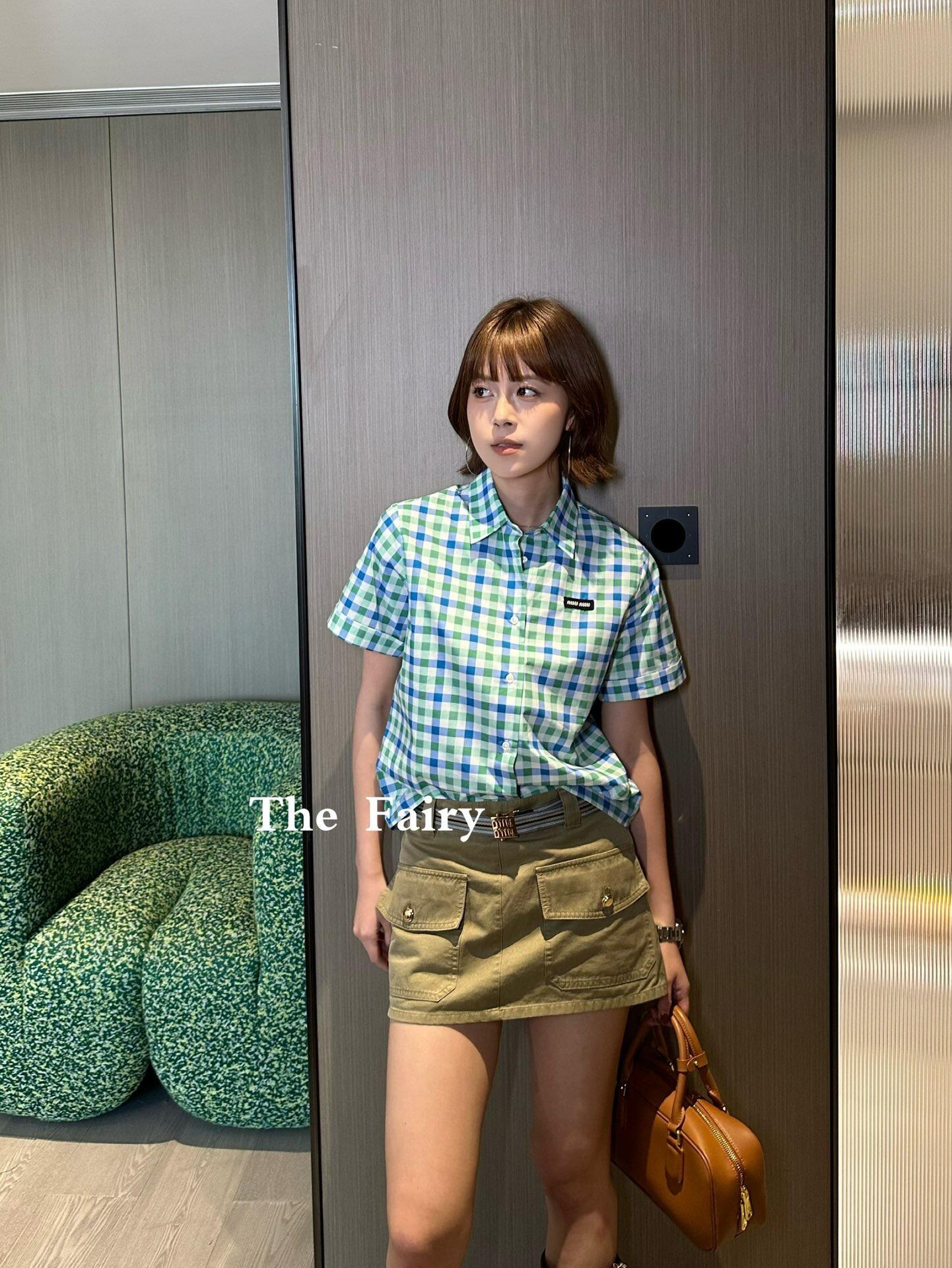 M style Check short-sleeved shirt