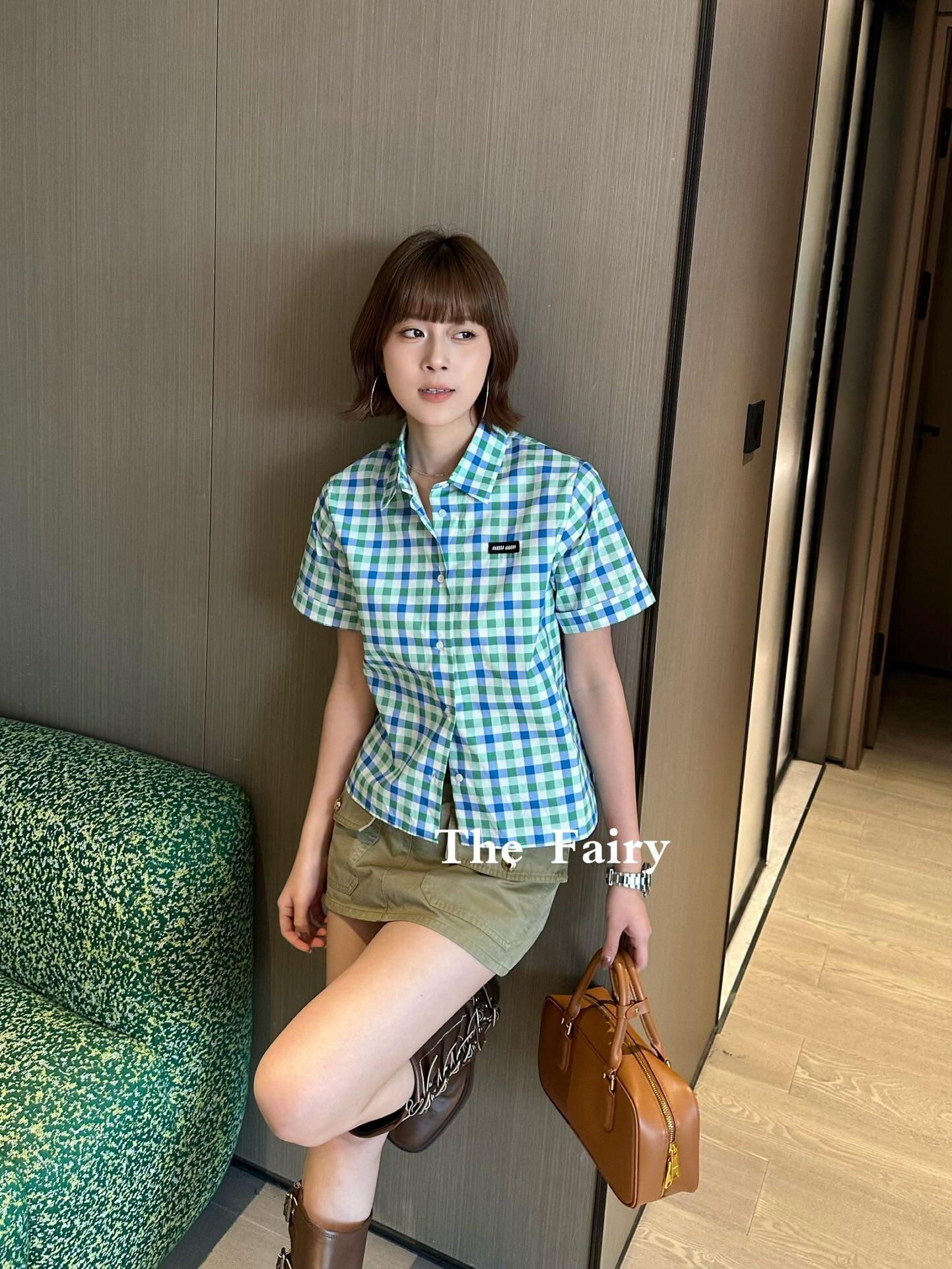 M style Check short-sleeved shirt