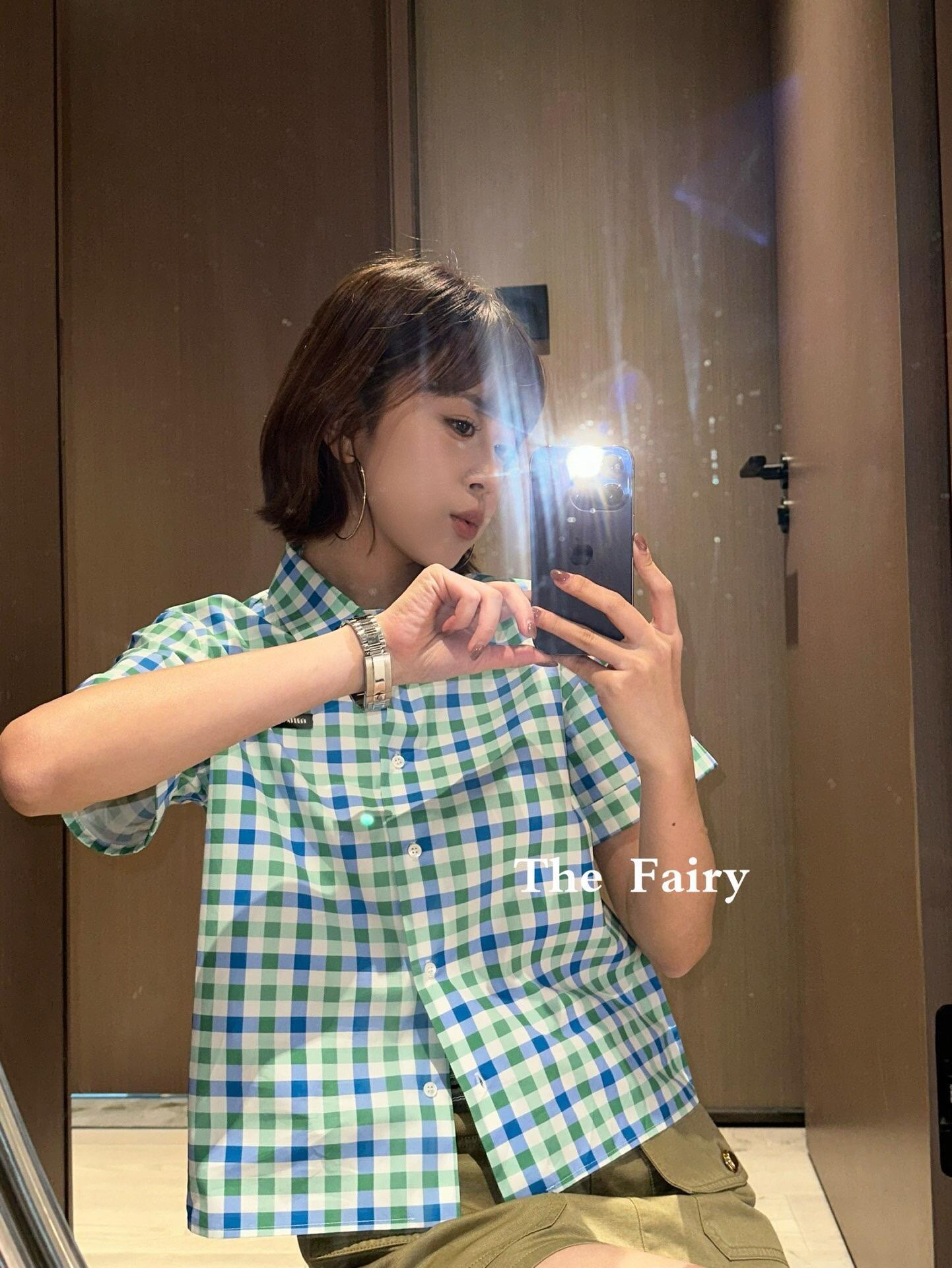 M style Check short-sleeved shirt