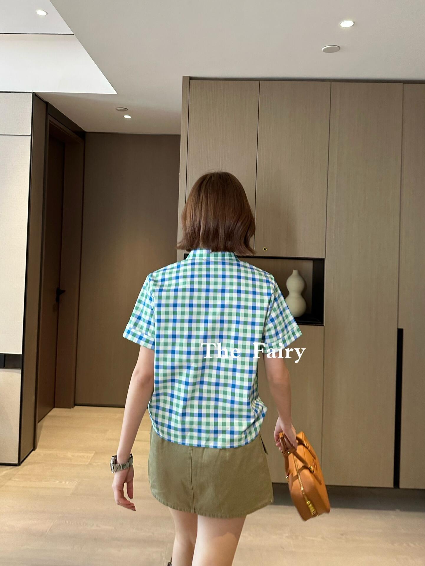 M style Check short-sleeved shirt