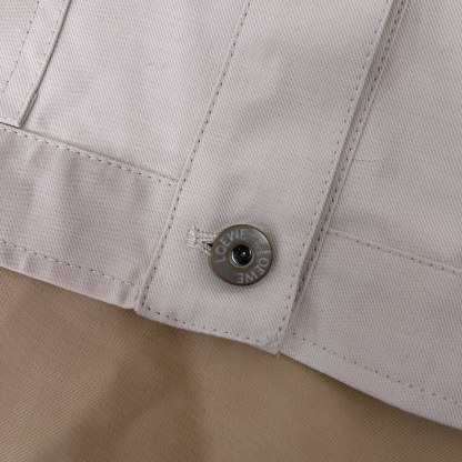 L style Denim jacket with leather patch pockets and lapel