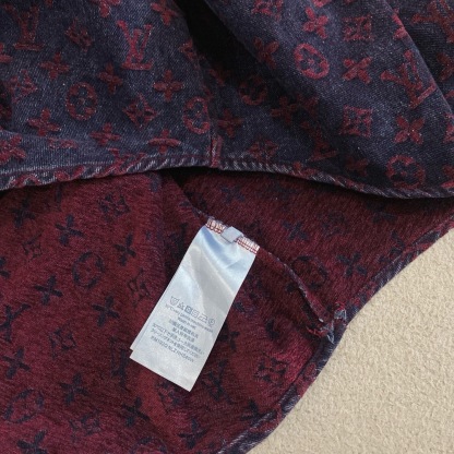 L style Jacquard lettering denim shirt jacket