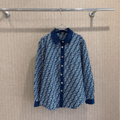 F style Denim shirt jacket with monogram