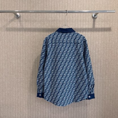 F style Denim shirt jacket with monogram