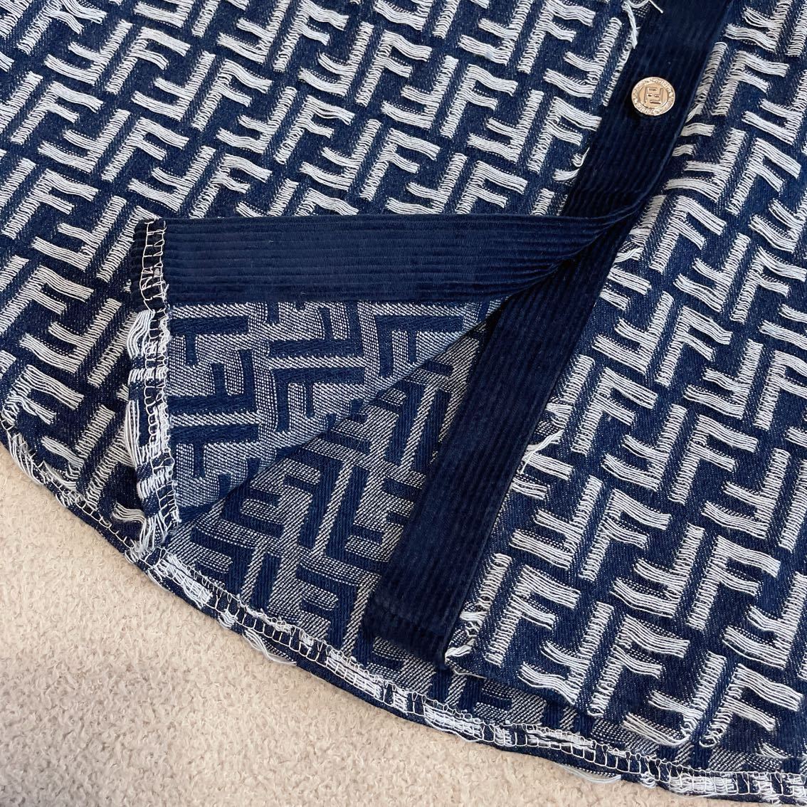 F style Denim shirt jacket with monogram