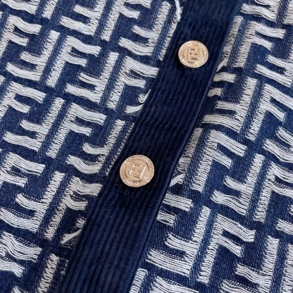 F style Denim shirt jacket with monogram