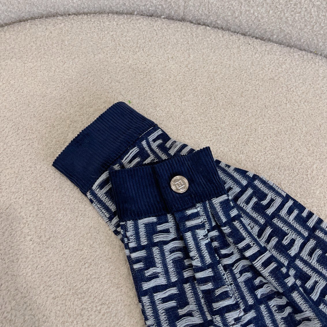 F style Denim shirt jacket with monogram