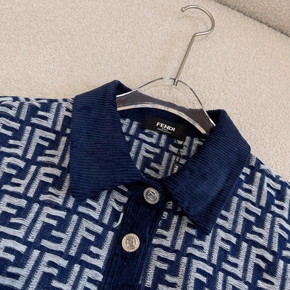 F style Denim shirt jacket with monogram