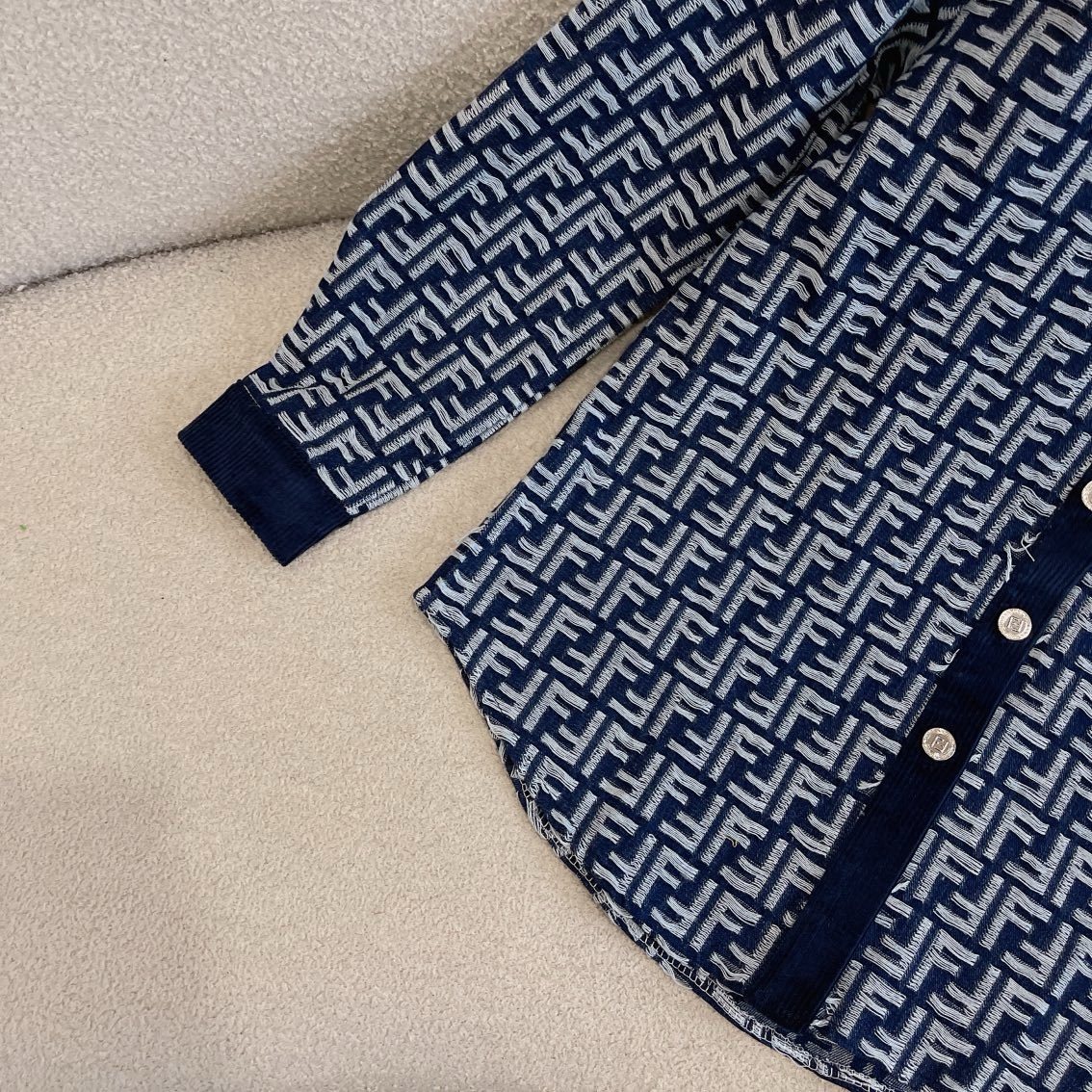 F style Denim shirt jacket with monogram