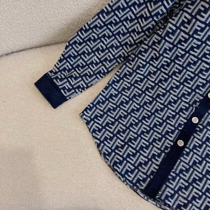 F style Denim shirt jacket with monogram