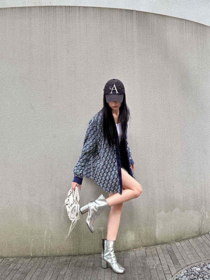 F style Denim shirt jacket with monogram