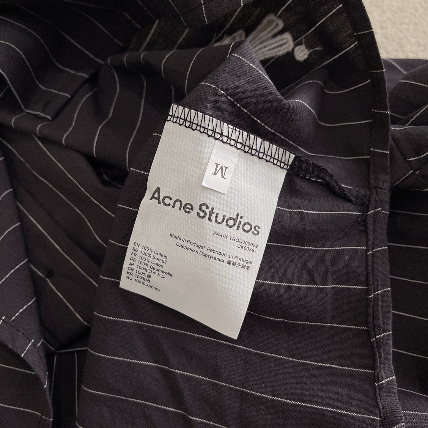 C style Vertical striped loose cropped long-sleeved shirt