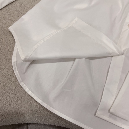 L style Shoulder embroidery tie dress