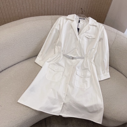 P style Minimalist white dress