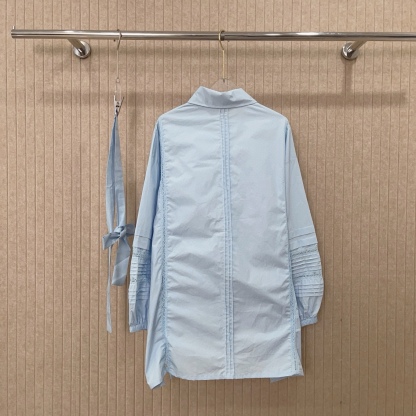 D style Jacquard hollow stitching shirt dress (with belt)