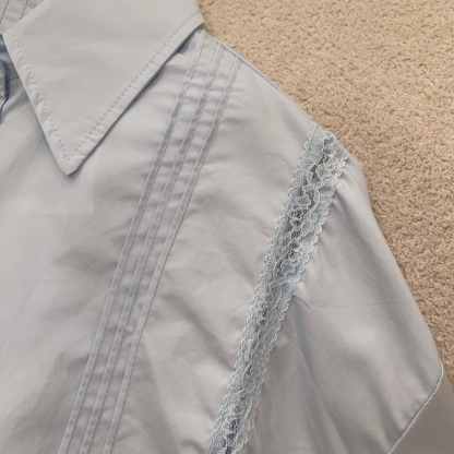 D style Jacquard hollow stitching shirt dress (with belt)