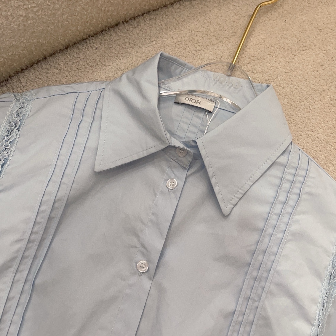 D style Jacquard hollow stitching shirt dress (with belt)