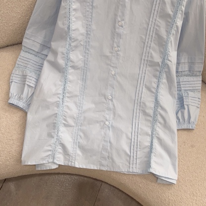 D style Jacquard hollow stitching shirt dress (with belt)