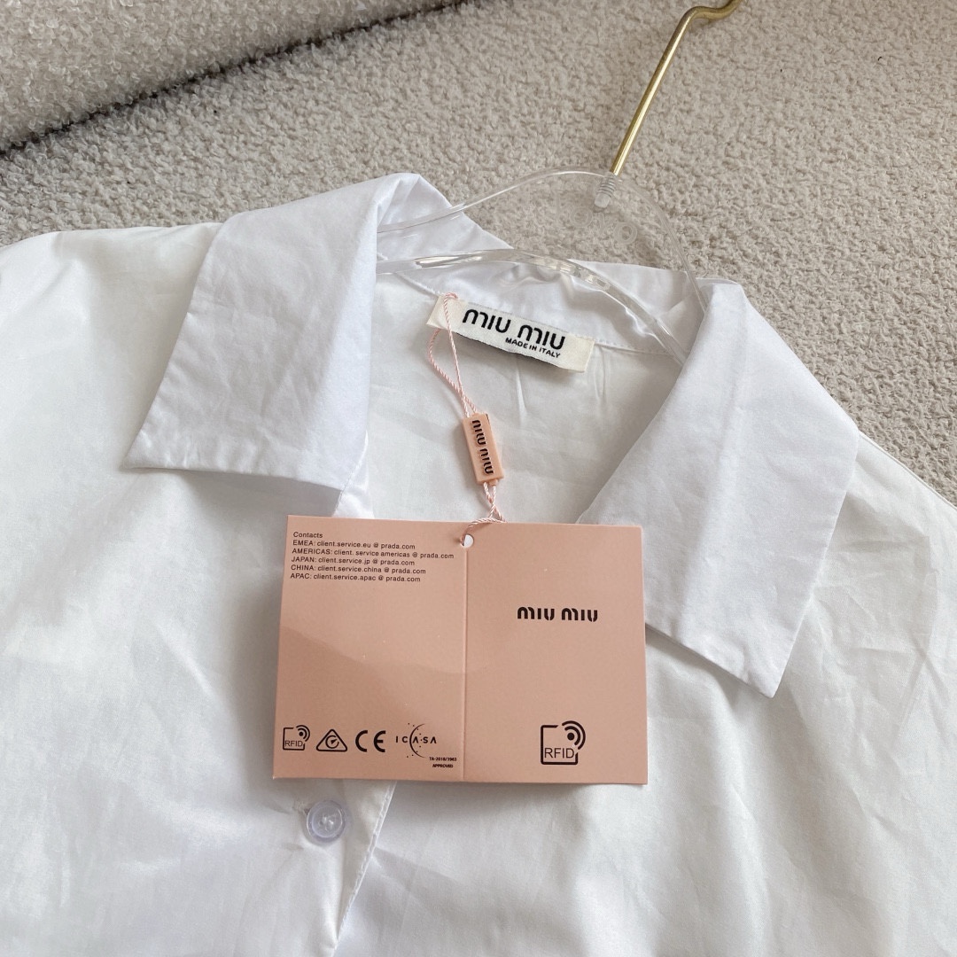 M style Embroidered Lettering Pocket Cotton Poplin Long Sleeve Shirt