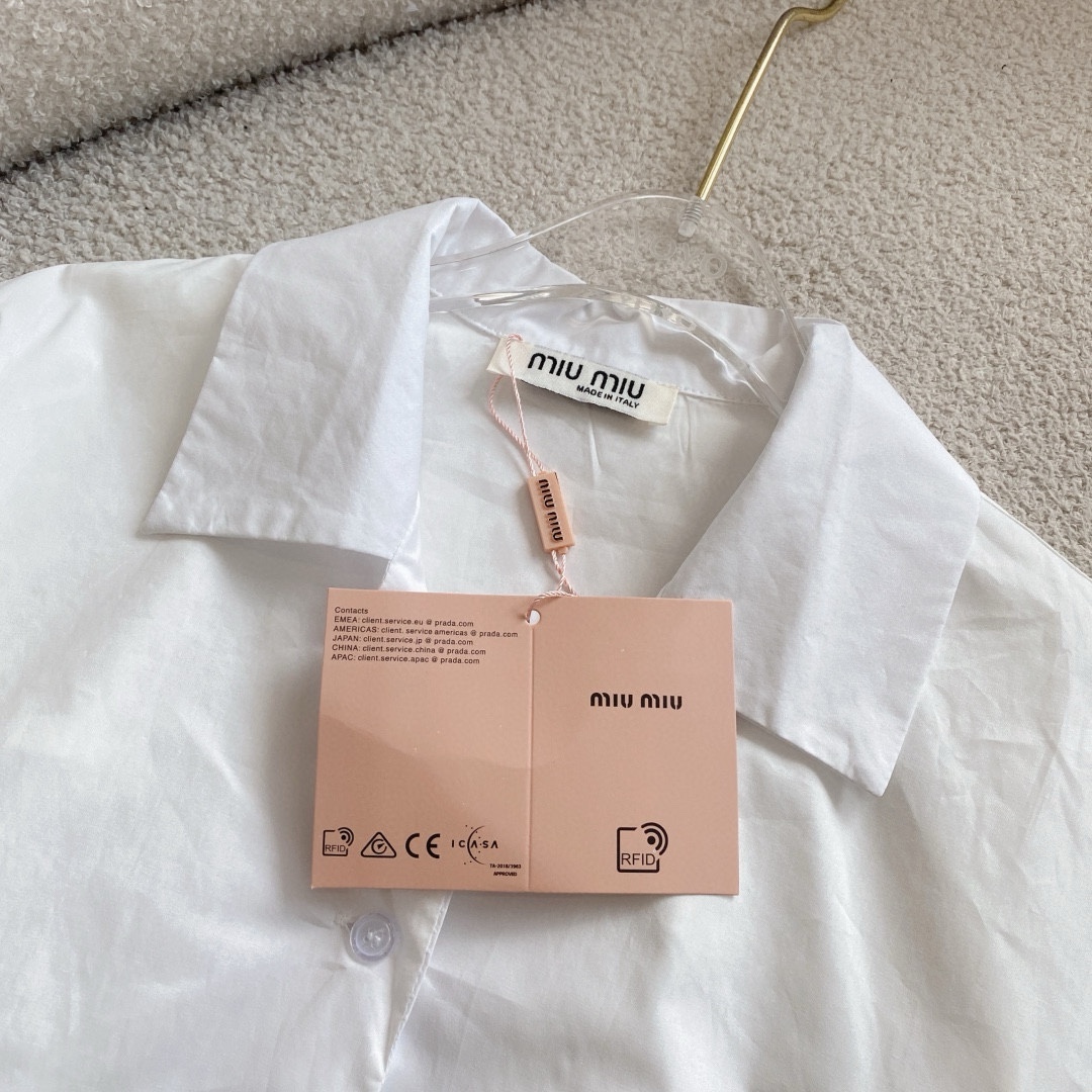 M style Embroidered Lettering Pocket Cotton Poplin Long Sleeve Shirt