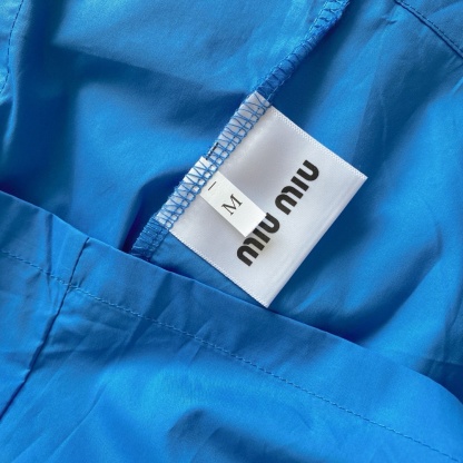 M style Embroidered Lettering Pocket Cotton Poplin Long Sleeve Shirt