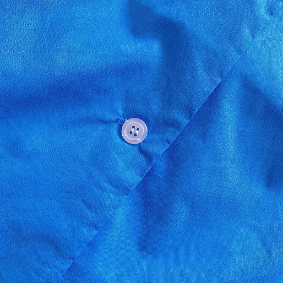 M style Embroidered Lettering Pocket Cotton Poplin Long Sleeve Shirt