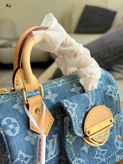 Vintage denim small pillow denim bag 17*10cm