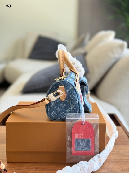 Vintage denim small pillow denim bag 17*10cm