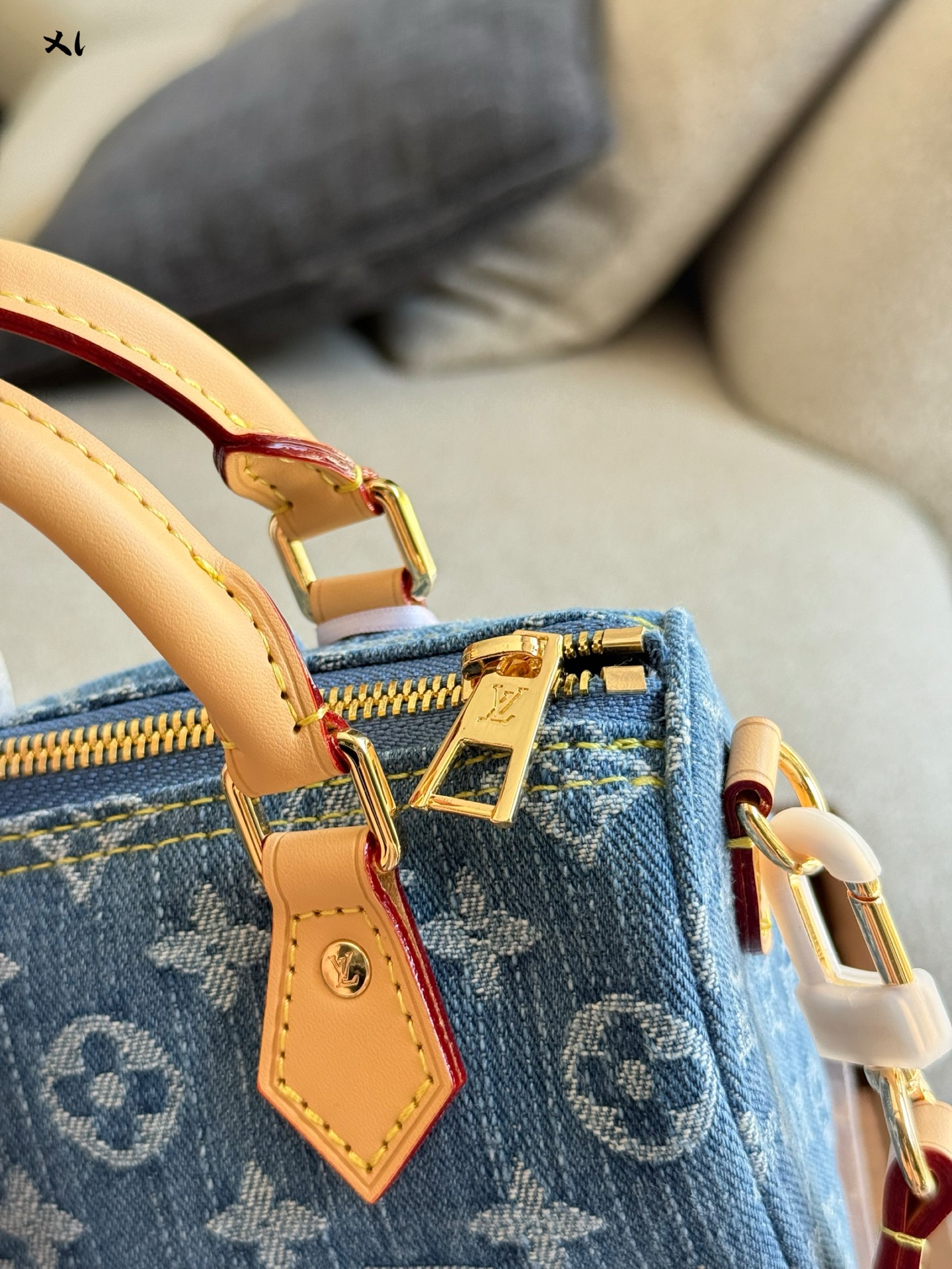 Vintage denim small pillow denim bag 17*10cm