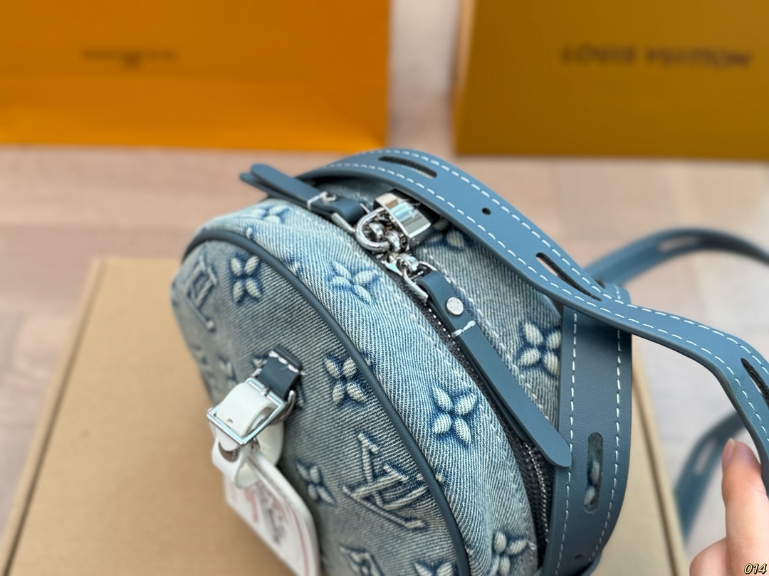 Denim round bag18*16cm 