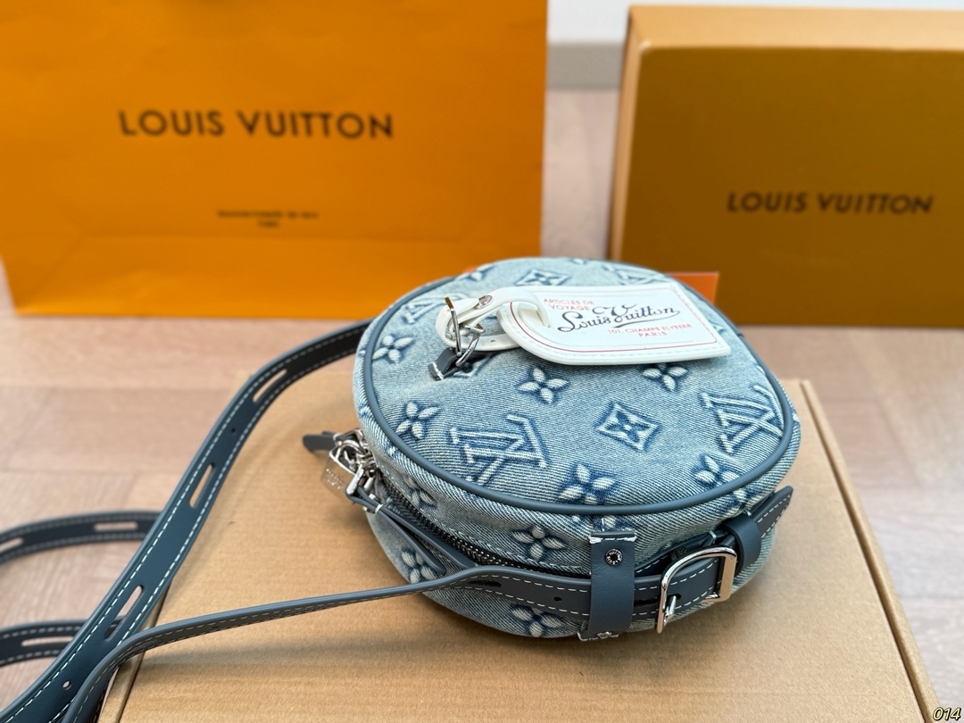 Denim round bag18*16cm 