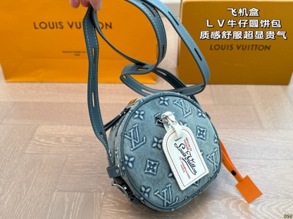 Denim round bag18*16cm 