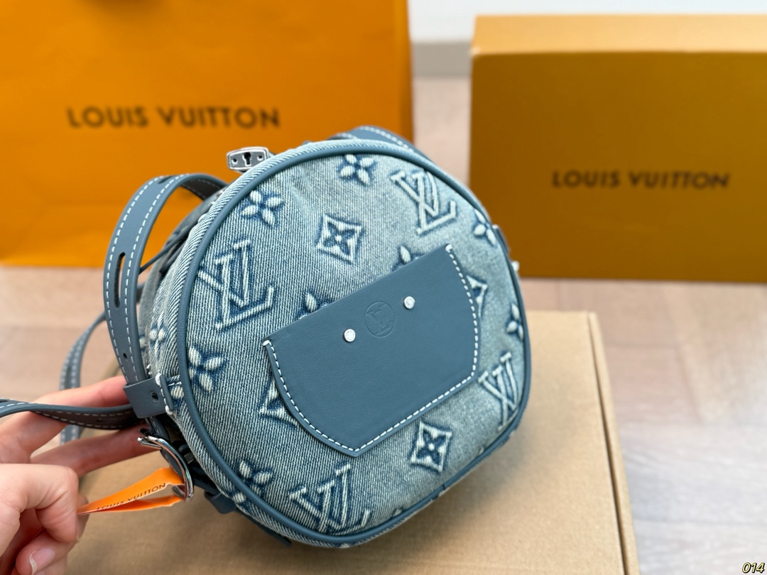 Denim round bag18*16cm 