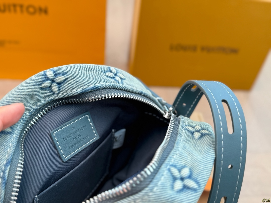 Denim round bag18*16cm 