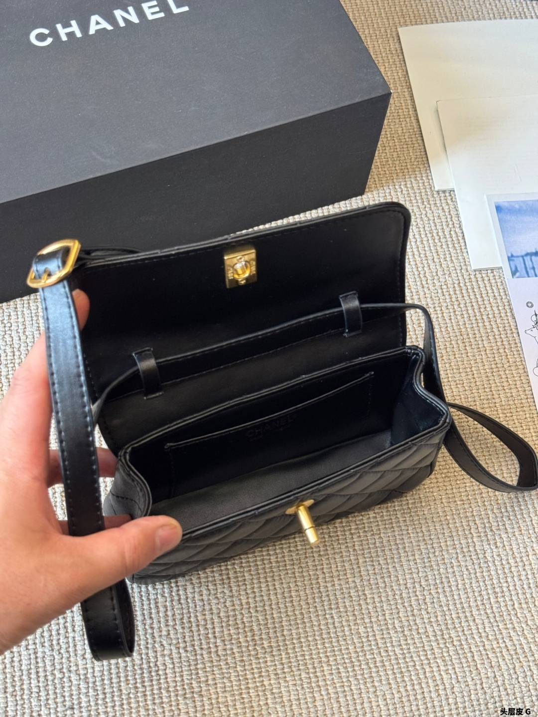 Handmade flap bag19*12cm