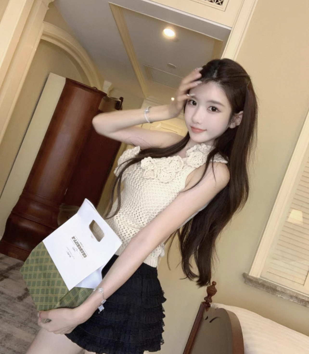 Off-shoulder knit top