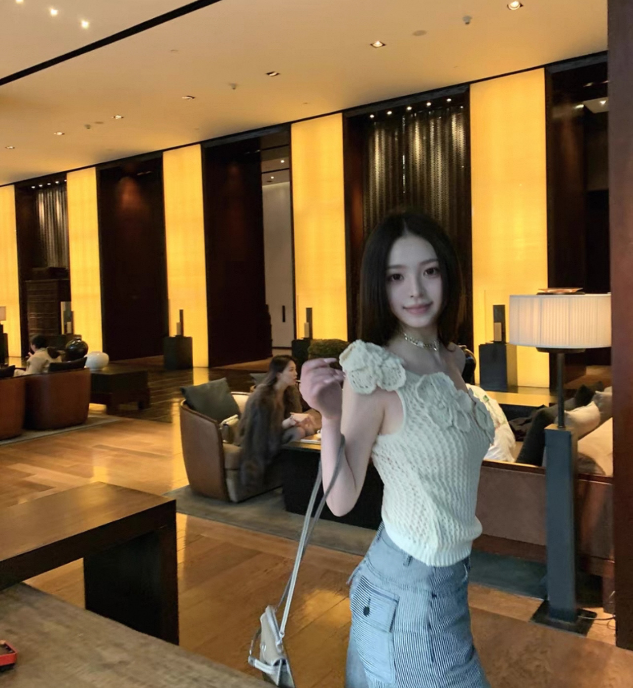 Off-shoulder knit top