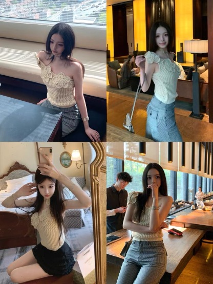 Off-shoulder knit top