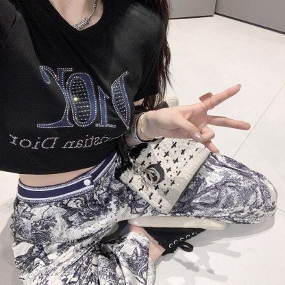 Short-sleeved high-waisted trousers suit