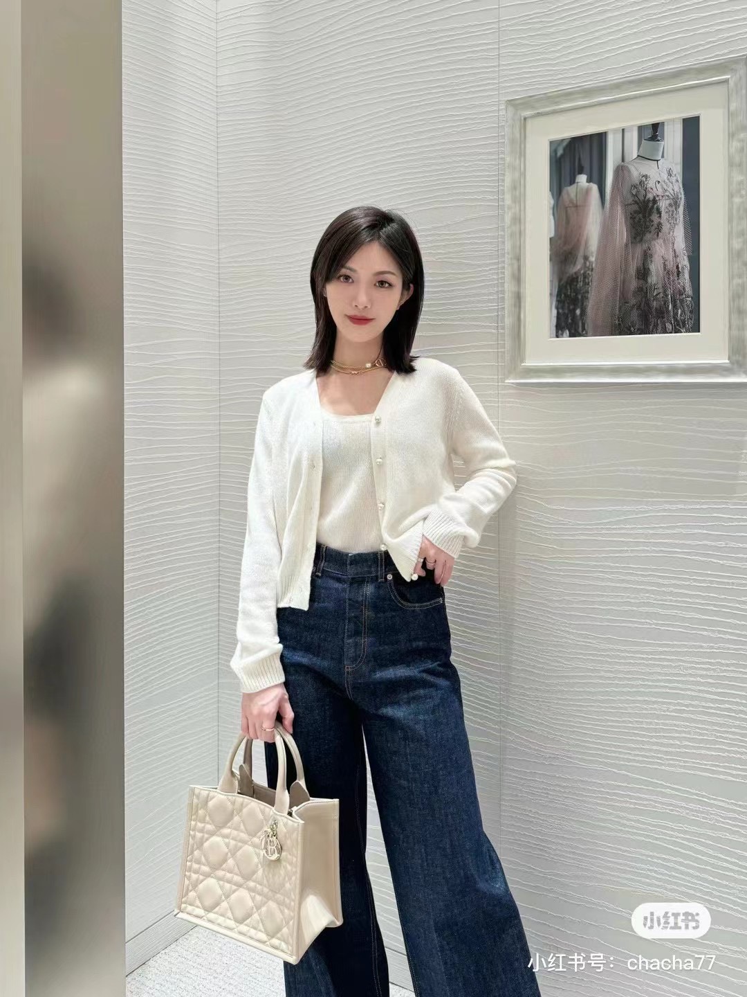 Short hooded jacket + straight jeans set