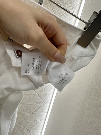 Denim webbing straight pants