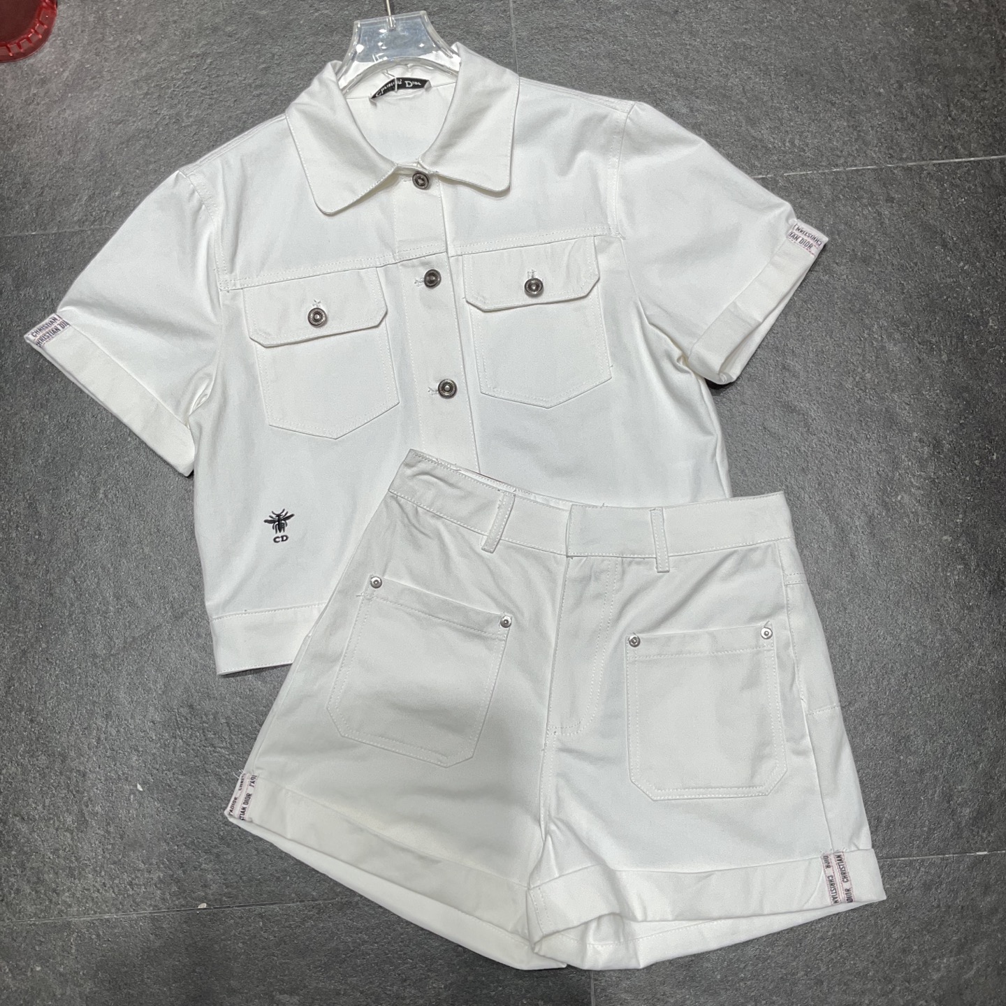 Denim jacket and shorts set