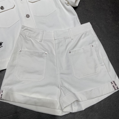 Denim jacket and shorts set