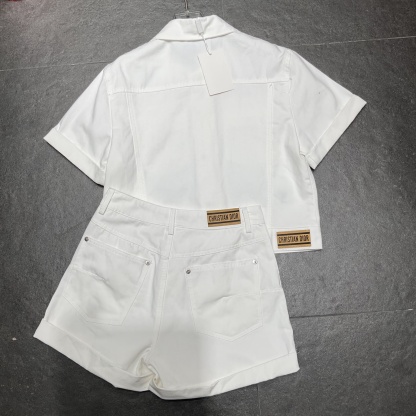 Denim jacket and shorts set