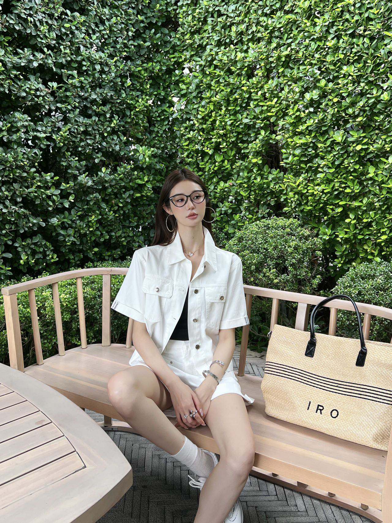 Denim jacket and shorts set